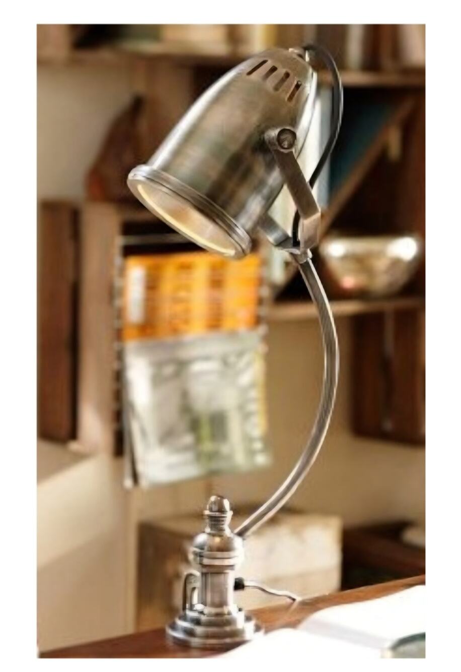 Pottery Barn Marina Task Clip Lamp Industrial Desk Clamp Light Brushed Nickel